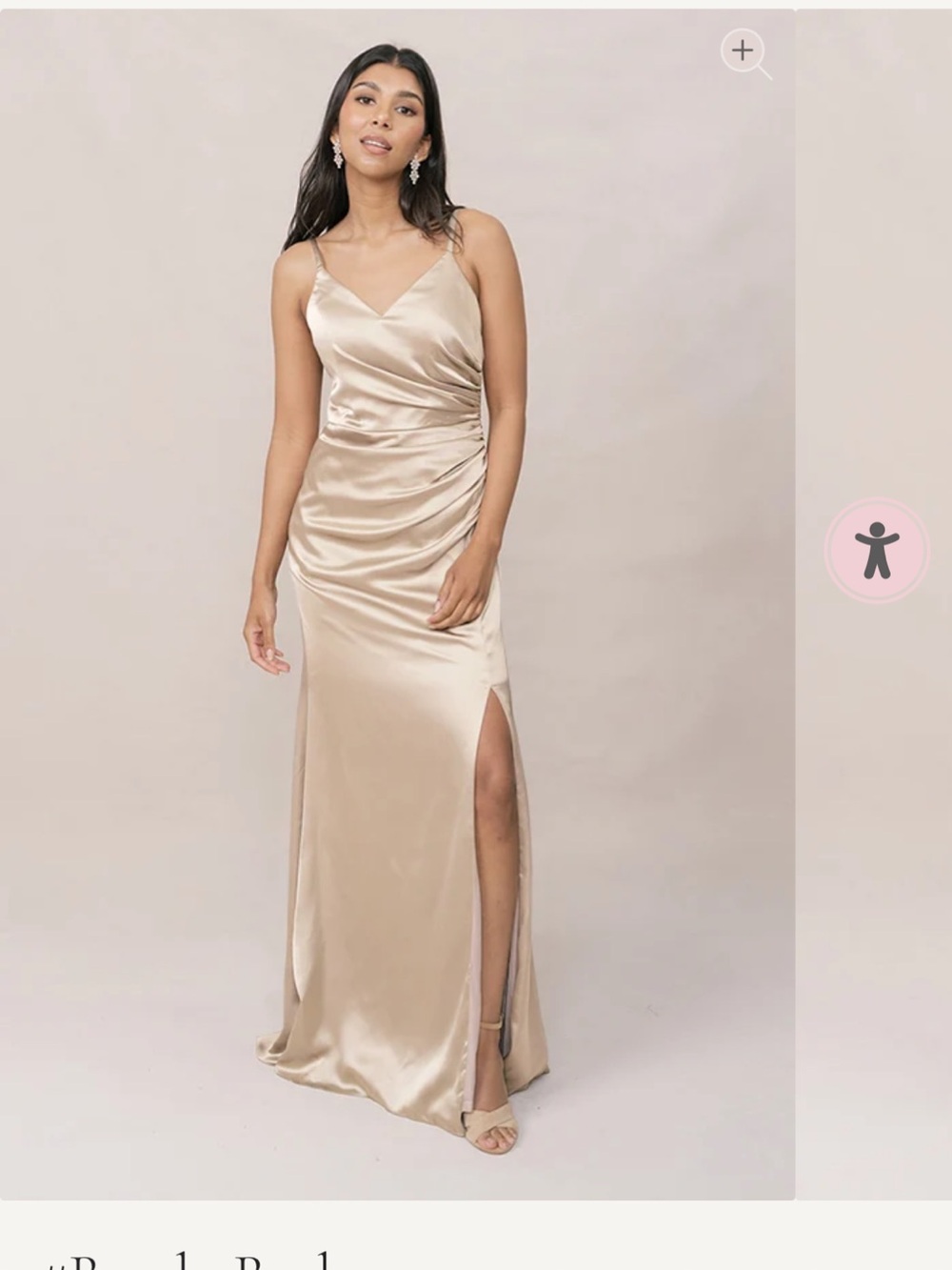 Revelry Rory Satin Wedding Dress in Gold Champagne - 703